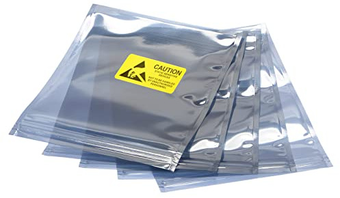 sourcing map Anti Estática Bolsas Protección Bolsa 10 Piezas 8.3x9 Pulgadas (21x23cm) Resellables con Etiquetas para Duro Disco HDD SSD