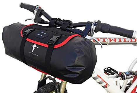 Red Loon Lenkertasche Fahrrad Packtasche - 10 Liter Fahrradtasche Lenker - Rollpack Tasche wasserdicht Dry Bag Pannier - Lenkerrolle Fahrradlenker Packtasche abnehmbar