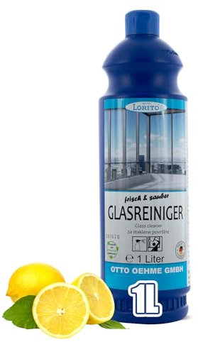 Lorito frisch & sauber Glasreiniger Fensterreiniger 1 L - Kraftvoller Oberflächenreiniger, Bringt Autoscheiben, Fenster & Glas-Oberflächen auf Hochglanz