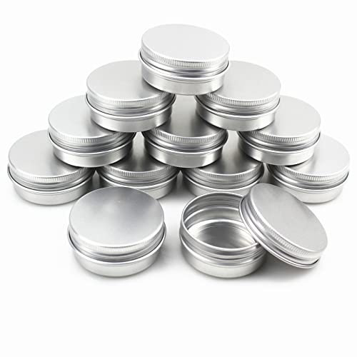 Gad2go 20 Pieces Aluminum Tins Jars with lids 30ml Round Cans Container Sample Pots for Candle Lip Balm Lotion Crafts Jewelry (52x52x20mm)