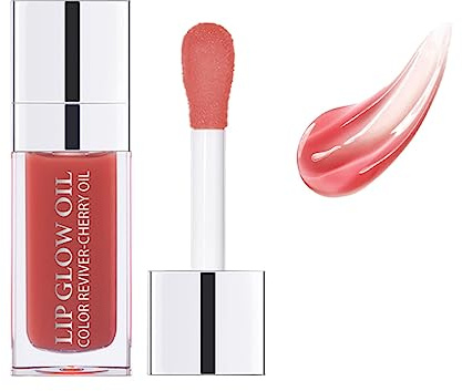 VIDIND Feuchtigkeitsspendendes Lippenöl, langanhaltender, aufpolsternder Lipgloss, Anti-Risse-Lippenöl, Lippenpflege-Lippenöl, Sexy, aufpolsternder Lipgloss (#12 Rosewood)