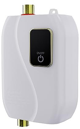 Btstil Instant Water Heater, 3000W Electric Tankless Fast Heating Water Heater with with LED Digital Display and Touch Button for Kitchen in-Line Sinks, Under Sink, Showers (White)