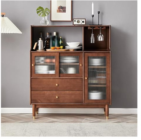 Sideboard Drinks Cabinet Bar Cabinet Sideboard, Accent Kitchen Storage Cabinet with Glass Doors, Accent Cabinet for Living Room, Dining Room, Bedroom Sideboards for Living Room ( Size : 110*40*128cm )