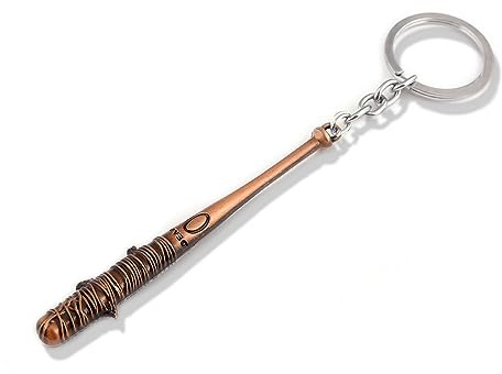 Gaweco Walking-Dead Negan - Portachiavi in metallo con mazza da baseball, accessorio per cosplay, bronzo, 94mm