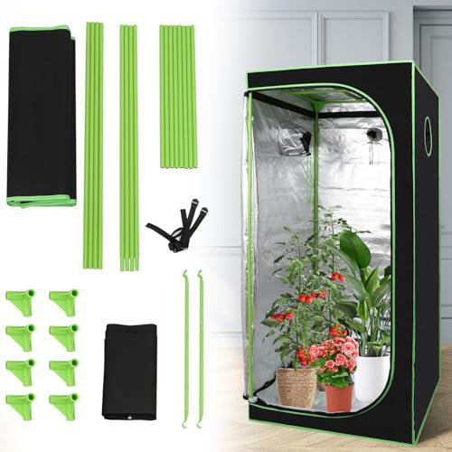 Daromigo Growzelt 80x80x180 cm – Indoor-Growzelt aus 600D Polyester, transparentem PVC-Fenster, Ideal für optimales Pflanzenwachstum, Grow-Tent für Verschiedene Umgebungen