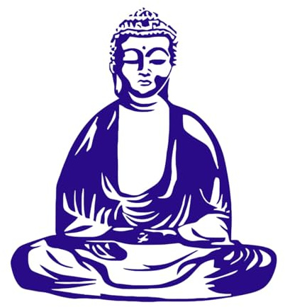 Autocollants muraux en vinyle amovibles pour studio de yoga Motif cercle zen Bouddha Bouddhisme Méditation-XL-75x79cm-Dark Blue