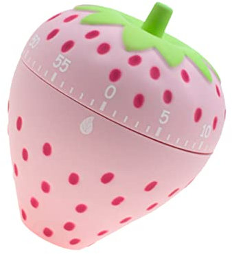 Cabilock Clockwork Kitchen Timer Strawberry Shape Mechanical Countdown Alarm Reminder Manual Timekeeper Suitable for Cooking Study and Office