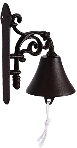 HOMSFOU 1 Set Vintage-Türglocke, rustikale Gusseisen-Wandklingel für Garten und Zuhause, Mehrzweck-Schüttel-Glocke, langlebig, Design