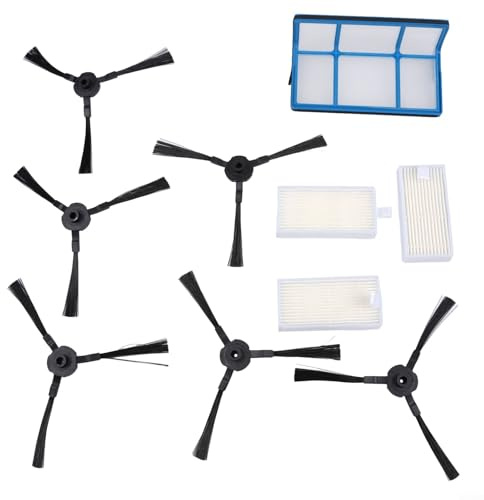 LUCKCDUO Saugroboter Zubehör, Staubsauger Filter Seitenbürste, Staubsauger Kit für MEDION MD 18500 18600 18501 16192 Filter Seitenbürste, Enthält 1 Vorfilter, 3 Filter und 6 Seitenbürsten