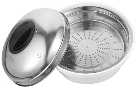 TOPPERFUN Vaporera Para Microondas Vaporera De Acero Inoxidable Para Cocinar Al Vapor Verduras y Alimentos El Microondas Fácil De Usar Cocina