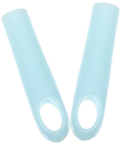 FONDOTIN 2pcs Blue Broom Handle Grip Replacement Plastic Mop Pole Handle End Caps 19mm Diameter for Indoor Outdoor Floor Cleaning