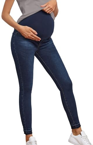 LCpddajlspig Jeans Premaman Donna Vita Alta Curvy Jeans Elasticizzati Push Up Pantaloni in Denim Skinny Morbidi M Blu