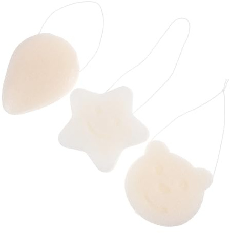 VICASKY 3 Stück-pack Gesichtsschwämme Weich zum Waschen und Peeling Hautfreundlicher Körperreinigungsschwamm für Erwachsene und Kinder Leichter Gesichts und Badeschwamm für Reisen