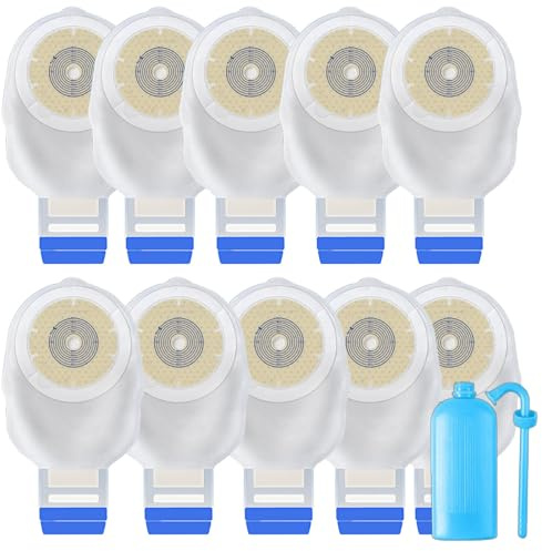 10 Stück Stomabeutel, Kolostomiebeutel, Einteiliger Stomabeutel, Urostomiebeutel mit Verschluss für fie Ileostomie-Stomapflege, Individuell Zuschneidbar