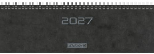 BRUNNEN Querterminbuch Mod. 777 2027 | 326×102 mm, Karton, schwarz