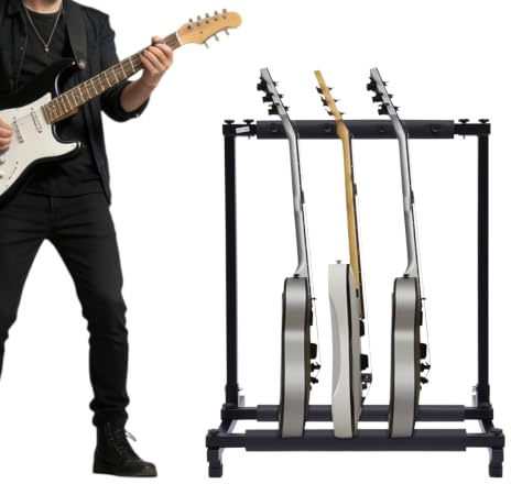 Jerool Gitarrenständer,guitar stand,gitarren ständer,multifunktionaler gitarrenständer & fußschemel,für Akustikgitarre Westerngitarre E-Gitarren (Schwarz, 3)