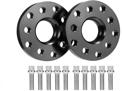 Distanzscheiben 2x 20mm Hubcentric Schwarze Spurverbreiterungen & 10 Schrauben 5x100,5x112mm 57,1 Für VW Auto Spurverbreiterungen Nabenzentrierbohrung
