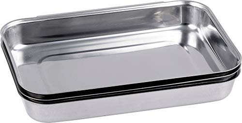 Chg Juego de 3 Piezas de Pan rallado de 23 x 15 x 3 cm, Acero Inoxidable, Plateado