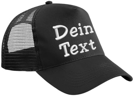 Nashville print factory Trucker Snapback Cap Bestickt mit Wunschtext Name Stickerei Wunschstickerei Mütze Basecap Mesh Meshcap