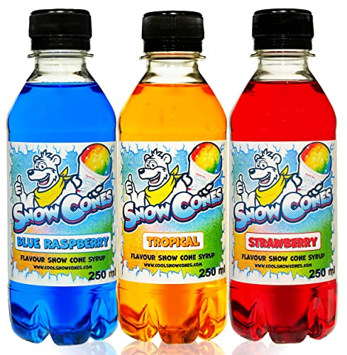 Snow Cone Syrup | Slush Syrup - 3 x 250ml Bottles - Rainbow Pack