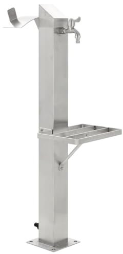 vidaXL Wassersäule Edelstahl 95 cm Wasserzapfstelle Wasserzapfsäule Brunnen