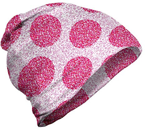 ABAKUHAUS Abstrakt Unisex Beanie, Runde Blasen-Tupfen, Wandern im Freien, Pink Fuchsie