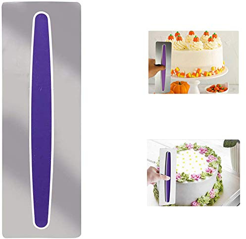 YFOX Espátula lisa de acero inoxidable, peine decorativo para bordes de tartas, espátula alisadora para crema, molde para hornear, herramienta de bricolaje, herramienta para decoración de repostería.