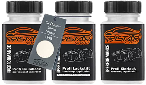 TRISTARcolor Autolack Lackstifte für Datsun QAB Pearl White Perl + Klarlack