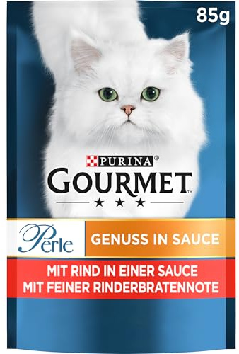 PURINA GOURMET Pärla njutning i sås kattmat våt, med nötkött, 26-pack (26 x 85 g)