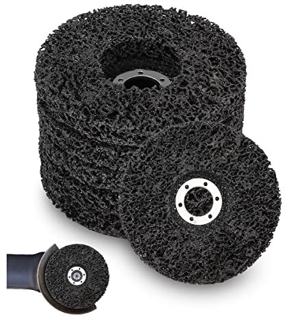 125mm CSD Scheibe Schleifscheiben für Winkelschleifer [5 Stück], Grobreinigungsscheibe Schwarz Reinigungsscheibe Set, Schleif Scheibe Nylongewebescheibe Clean Strip Disc, Ntfernen Sie Farbe, Rost