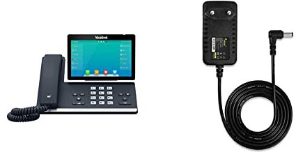 Yealink SIP-T57W Téléphone Fixe Gris WiFi & LEICKE Bloc d'Alimentation 10W 5V 2A - Chargeur Universel pour Téléphone IP Série T, TP-Link, Netgear, D-Link | Fanvil SIP-Phone
