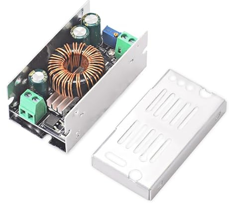 Agatige Adjustable Step-Down Power Voltage Regulator Module, 2.8x1.5x1.2in 100W 6A DC to DC Buck Converter, Constant Current Power Supply Inverters Converter Board Module with Protective Case
