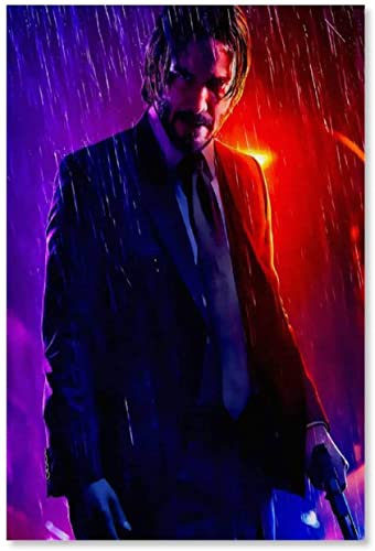 HRTNS Leinwand Bilder Kunst John Wick Kapitel 3 Poster Malerei Leinwand für Familiendekoration Malerei Poster Druckt Gedruckte 15.7x23.6(40x60cm) Kein Rahmen