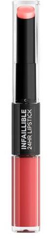 L'Oréal Paris Infaillible 2-Step 806 Infinite Intimacy, Lippenstift für 24 Stunden volle Lippen mit feuchtigkeitsspendendem Lippenpflege-Balsam
