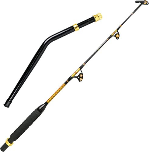 BETTER LEADER Bent But Angelruten Salzwasser, Tiefsee-Angelrute mit Drehspitze für Offshore- und Großwildangeln (22,7–36,3 kg)