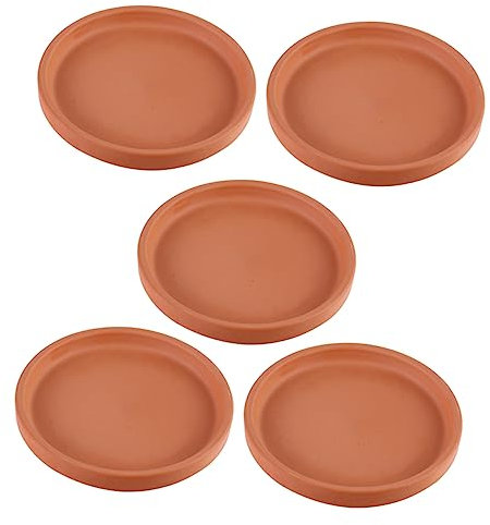 NOLITOY 5 Pièces Plateau De Jardinière en Terre Cuite Supports Robustes Pots De Plantes Clairs Grand Pot De Plantes D'intérieur Soucoupes en Céramique Bac De Vidange Fleurs