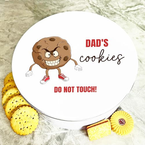 Round Funny Angry Cookie Dad's Personalised Biscuit Tin Personalised Gift | Custom Gift | Personalized Tin | Cake, Biscuit & Treat Tins | Gift For Her | Gift For Him