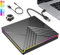 NEVVIS RGB Externes CD DVD Laufwerk USB 3.0 Typ-C, DVD Laufwerk Extern Portable RW Brenner CD Player Schreiber,Schnelle Datenübertragung für Laptop,Desktop,MacBook,Win11/10/8/7/XP, Linux,Mac OS,Vista