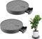 MoYouno Lot de 2 bacs à fleurs ronds de 33 cm avec roulettes mobiles invisibles, chariot de fleurs avec réservoir d'eau, pour la maison, le jardin, le bureau (gris, Polypropylène, 33 cm, 37 cm, 6 cm)