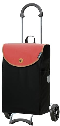 Andersen Einkaufstrolley - klappbar - 44 Liter - belastbar 40 kg | Stahlgestell - Trolley - Rad Ø 15 cm - Scala Shopper Lova koralle