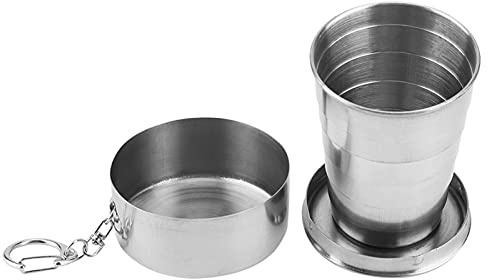 WGFOIP Tasse Pliable en Acier Inoxydable, Tasse de Voyage Mug à Café Portable pour Le Camping, La Randonnée (Gobelet à six sections 60 ml)