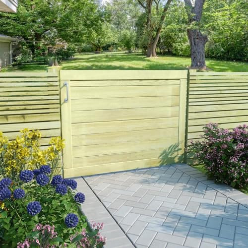 xGecheer Cancello,Canceletto,Singolo,da Giardino,per Recinzione,in Legno di Pino Impregnato,75x100 cm,Cancello Singolo,Cancello da Esterno,Cancello per Recinzione,Cancelletto in Legno
