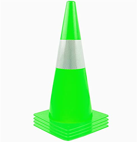 Lot de 4 cônes d'avertissement de 30 cm - Empilables - Cônes de signalisation - Cônes de signalisation - Cônes de signalisation de sécurité routière - Pour activités de plein air et événements festifs