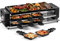 CUSIMAX Raclette Grill, Steuerung Partygrill für 8 Personen, Antihaftbeschichtung Grillplatte, Stufenlos Regulierbare Temperatur, 8 Mini Pfännchen und Holzspatel