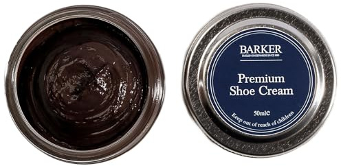 BARKER Premium Shoe Polish 50ml - For All Smooth and Grained Leathers (Dark Brown)