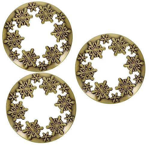 Gogogmee 3stücke Weihnachtskerzen Deckel Mit Schneeflocken-Design Dekorativer Kerzenhalter Aus Zinklegierung Für Kerzengläser Mit Verbessert Die Brenneffizienz Und Zugluft