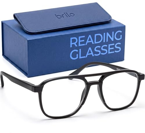 BRILO Lesebrille Pilot oder Rund Herren Damen Unisex (RE026-A, 1, Dioptrien)