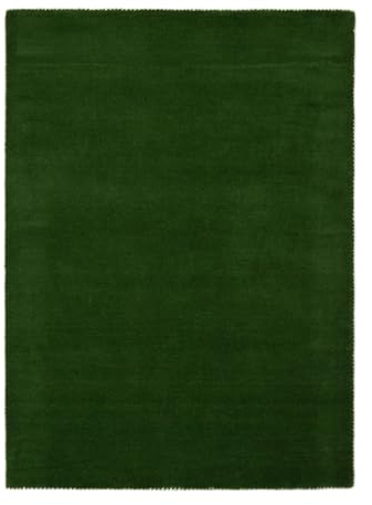 carpetfine handgefertigter Wollteppich Gabbeh Lola Grün 160x230 cm Weich, Hochwertig, Zeitlos | Reine Schurwolle für Gemütlichkeit & Eleganz im Wohn- und Schlafzimmer
