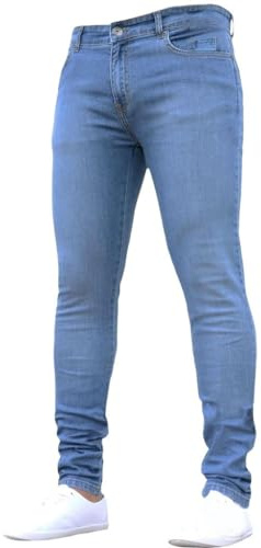 Pantalones Vaqueros Holgados para Hombre, Básicos De Mezclilla Jeans Vaquero Vaqueros Slim para Hombre Elásticos Ajustad Elástico Urbano Pantalones De Motociclista