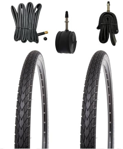 2X 28 Zoll Fahrradreifen 700x50c, mit Pannenschutz & Reflexstreifen, f. E-Bikes, mit Schlauchauswahl (2X Reifen + Schläuche AV)